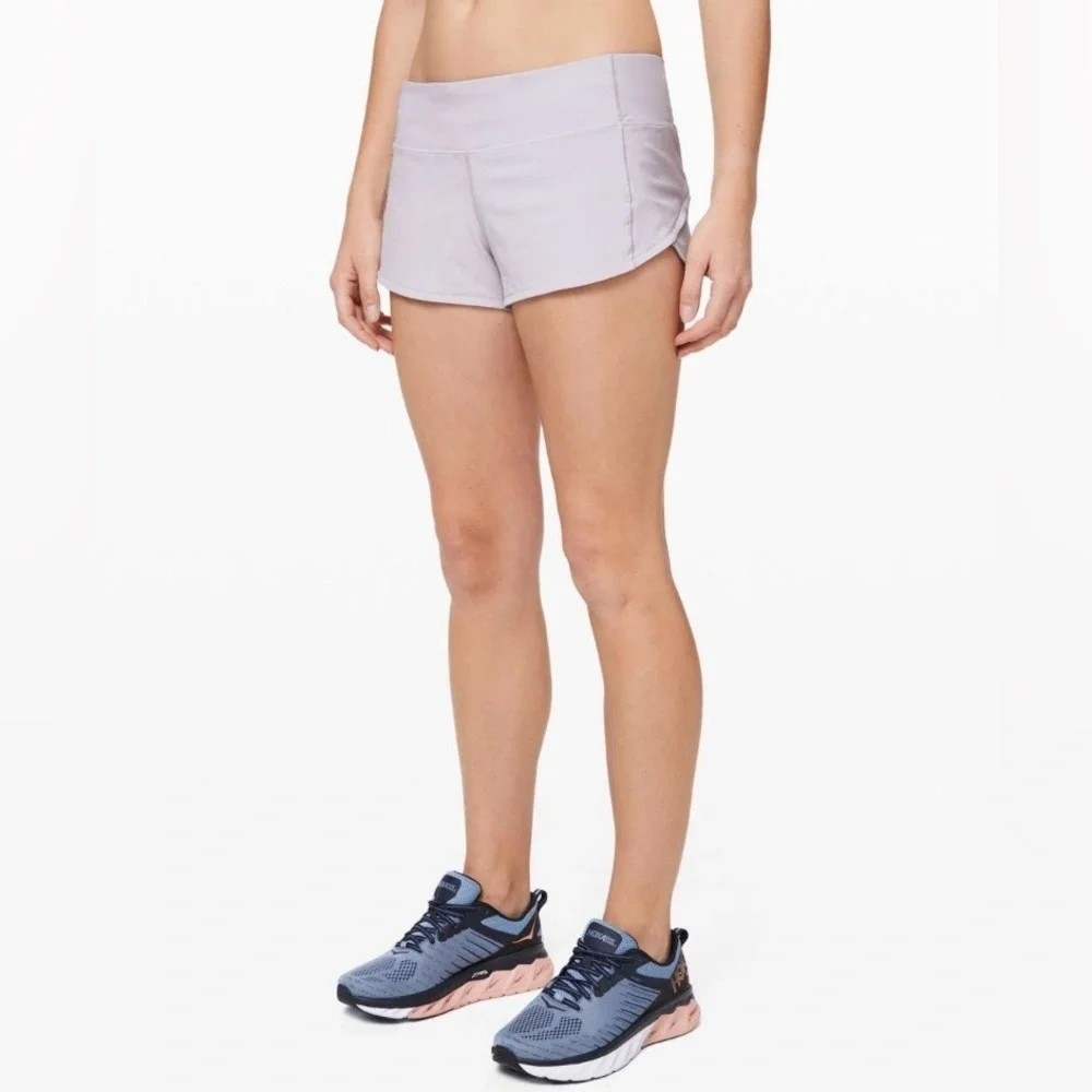 2019 Lululemon Speed Up Shorts 2.5” Silver Lilac Size 12
